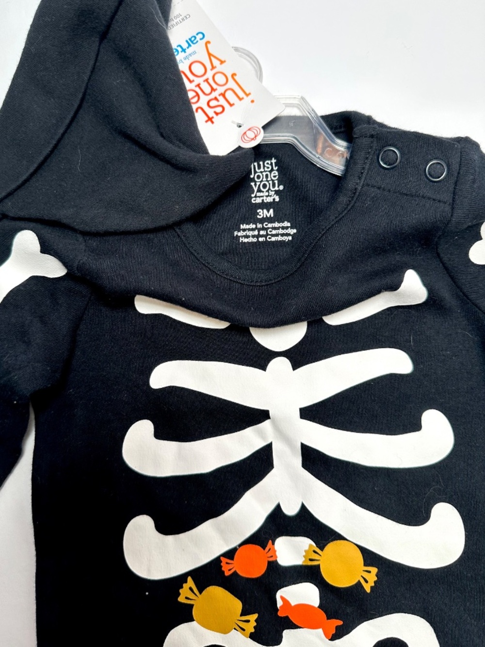 Carter’s Baby Skeleton Sleeper 3M NWT Halloween Footed Pajamas Costume - Picture 5 of 6